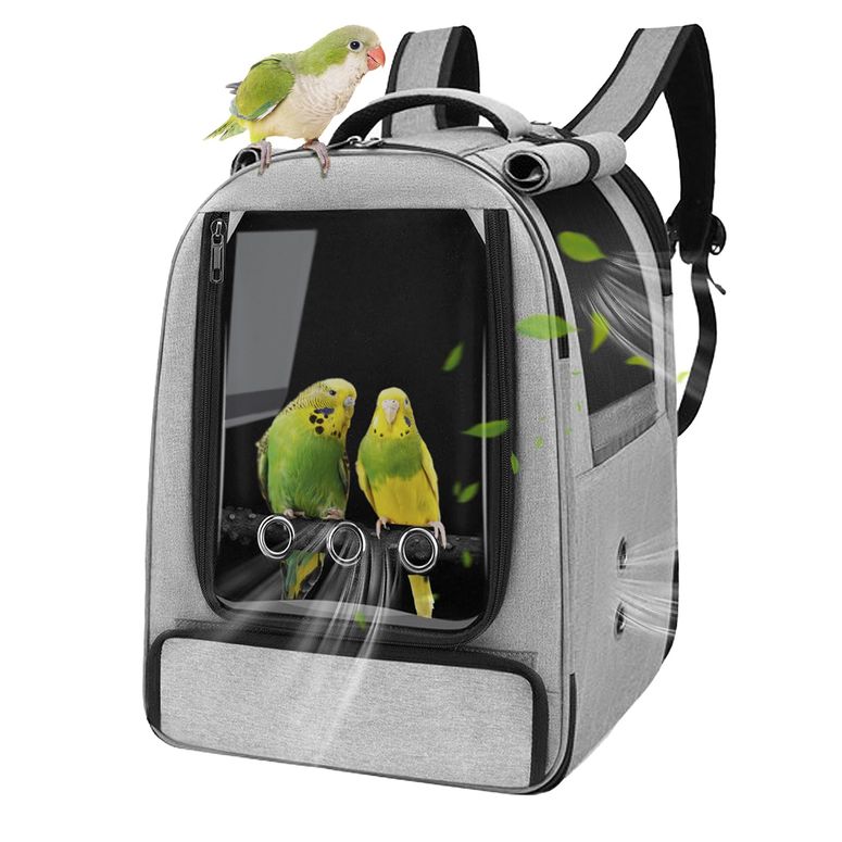 インコ 小鳥 バード トラベルキャリアー Sysmashing Bird Backpack Carrier,Bird Travel cage Backpack with Tray and Standing Perch,Feeding Tank,Waterproof pad,Used for Parakeets,hornbirds,Lovebirds,Small and Medium-Sized Bird 【並行輸入品】