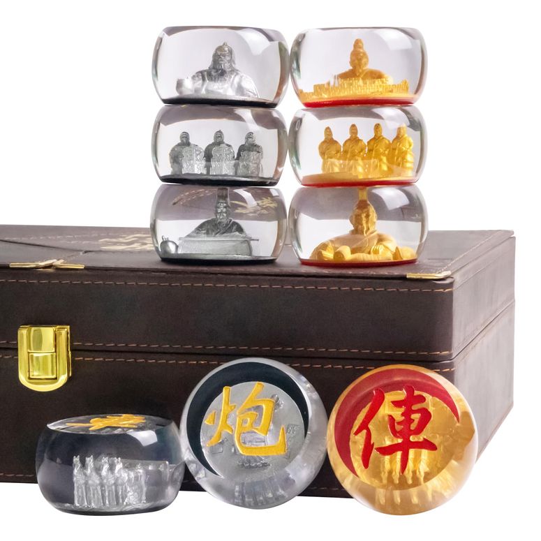 チェスセット aqfkl Chinese Chess Set,Chess Pieces 2.17 inches ,Chess Board Folding ,Crystal Chess Game Large (Xiang qi),Storytime Chess,Chinese Games for Adults and Kids,Chinese Chess Gifts. 【並行輸入品】|MJ-MARKET