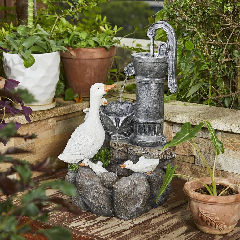 園地 吹き上げ 室内装飾吹き上げ 置き型 吹き上げ 滝のオブジェ ウォーターフォールファウンテン Glitzhome Outdoor Fountains and Waterfalls Resin Cute Duck Water Fountain with LED \u0026 Pump Farmhouse Patio Water Fountain Yard Fountain Garden 2 Ti 【並行輸入品】
