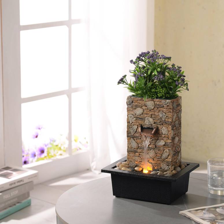卓上 吹き上げ 滝のオブジェ テーブルトップファウンテン 室内装飾吹き上げ Kalona D?cor Indoor Waterfall Fountain: Relaxation Tabletop Fountain Resin Material for Serene Meditation Automatic Plant Watering for Home \u0026 Office Decor 【並行輸入品】