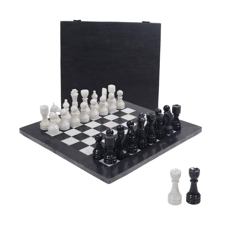 チェスセット Marble Chess Set 12 Inches Black and White Handmade Tournament Chess Sets for Adults - Including 2 Extra Queens and Complimentary Storage Box 【並行輸入品】｜MJ-MARKET 42,120円