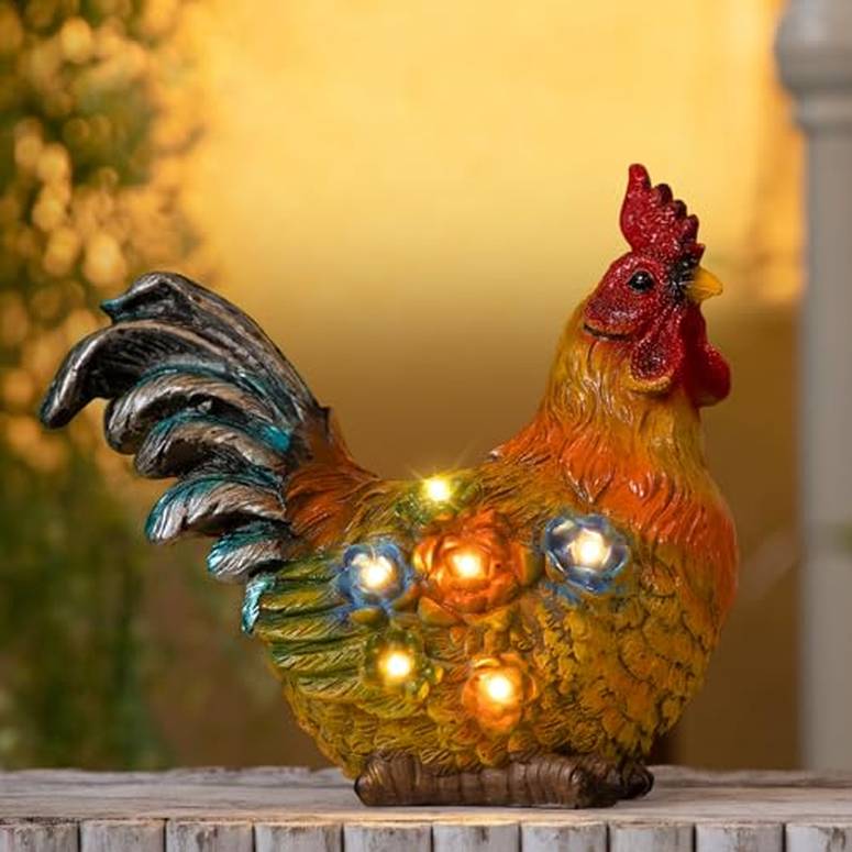 ガーデンライトLEDソーラーライト ソーラーパワー TAKE ME Garden Outdoor Decor Solar Light Chicken Rooster Decor Garden Statue Gifts for Chicken Lovers, Birthday Gifts for Women Outdoor Decor for Garden, Patio, Yard 【並行輸入品】