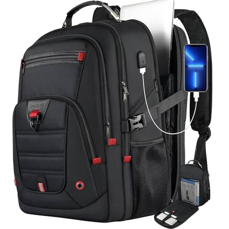 インコ 小鳥 バード トラベルキャリアー Z-MGKISS Extra Large Travel Backpack, TSA Backpack 17.3 Inch, 50L Anti Theft 17 Inch Big Business Laptop Backpack for Men & Women, Water Resistant College Rucksack Bag with USB Port, Black 【並行輸入品】