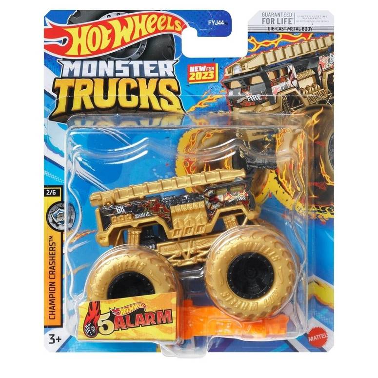 ホットウィール モンスタートラック Hot Wheels Monster Trucks 5 Alarm, Includes Connect and Crash Car [Gold] 【並行輸入品】 9,694円