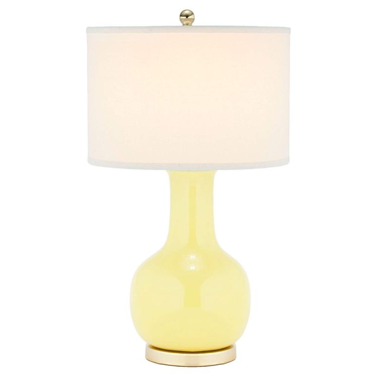 サファヴィヤ safavieh テーブルランプ サファビヤ サファヴィア SAFAVIEH Lighting Collection Paris Modern Yellow Ceramic 28-inch Bedroom Living Room Home Office Desk Nightstand Table Lamp (LED Bulb Included) 【並行輸入品】