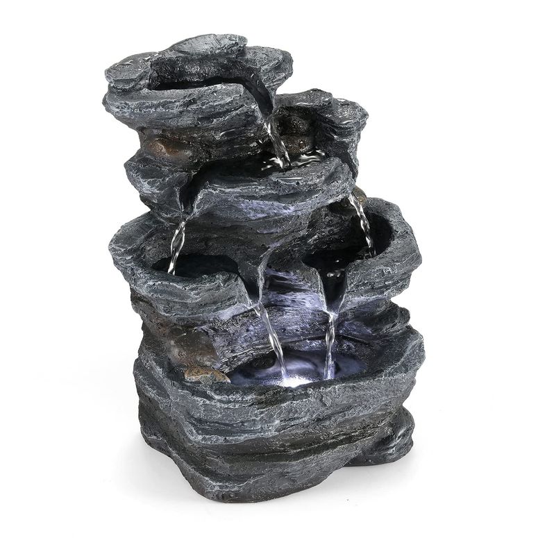 卓上 噴水 滝のオブジェ テーブルトップファウンテン インテリア噴水 WICHEMI Indoor Fountain Tabletop Fountain Waterfall Fountains Stacked Rocks Water Feature Feng Shui Zen Meditation Relaxation Desktop Fountain for Home and Office Ind 【並行輸入品】|MJ-MARKET
