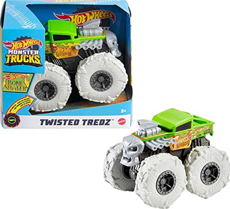 ホットウィール モンスタートラック Hot Wheels Monster Trucks Twisted Tredz Vehicles, Creature-Themed 1:43 Scale Toy Truck with Pull-Back Motor & Giant Wheels, Gift for Kids Ages 3 Years Old & Up 【並行輸入品】