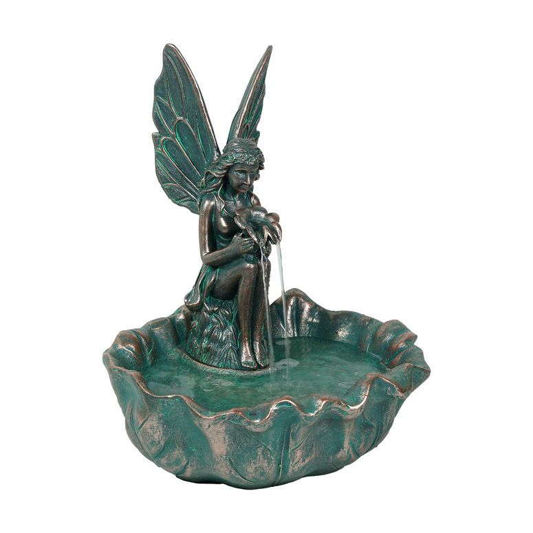 苑地 吹き上げ 室内装飾吹き上げ 置き型 吹き上げ 滝のオブジェ ウォーターフォールファウンテン ZMG Angel Fairy Water Fountain, 14\" Outdoor Fountain with Adjustable Water Flow Pump, Durable Resin Garden Fountain for Home Decor, Office, Garden 【並行輸入品】"