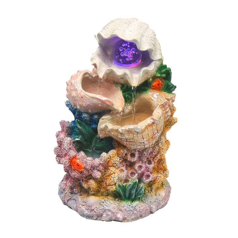 卓上 吹き上げ 滝のオブジェ テーブルトップファウンテン 室内装飾吹き上げ YOQUATE Tabletop Waterfall Fountain Indoor Themed Coral Seashell Tabletop Water Fountain Meditation Desk Fountain Exquisite Indoor Water Fountains,Housewarming Waterf 【並行輸入品】