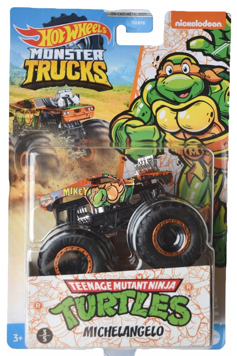 ホットウィール モンスタートラック Hot Wheels Monster Trucks Michelangelo, [TMNT] 1:64 Scale 3/5 【並行輸入品】