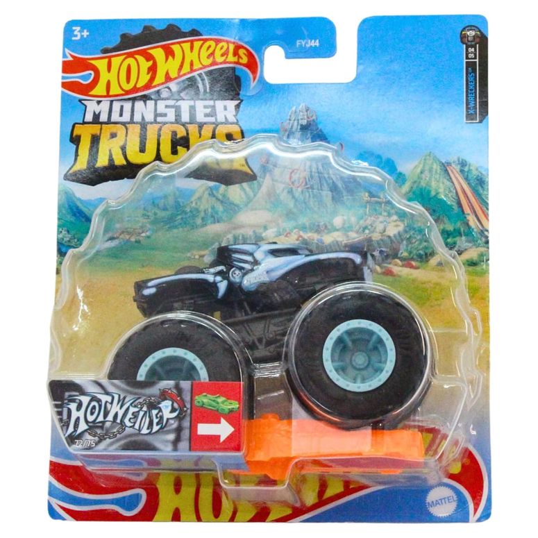 ホットウィール モンスタートラック Monster Trucks Hotweiler with Connect and Crash car 72/75 (1:64 Scale) 【並行輸入品】
