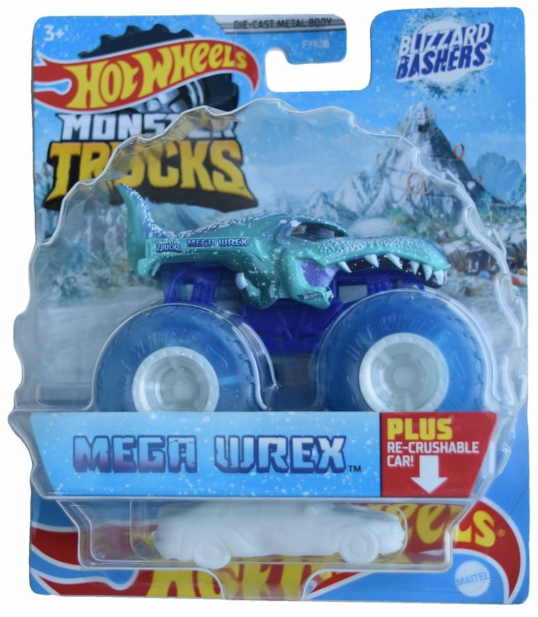 ホットウィール モンスタートラック Hot Wheels Monster Trucks Mega Wrex, Blizzard Bashers Re-Crushable Car 【並行輸入品】｜MJ-MARKET