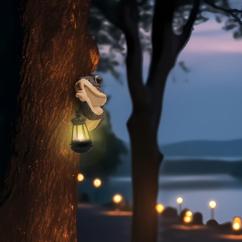 ガーデンライトLEDソーラーライト ソーラーパワー MHLLGN Solar Frog Garden Statues Tree Hugger for Outside, Solar Statues for Yard and Garden, Outdoor Garden Decorations, Garden Frogs Outdoor Decor with Solar Light, Tree Decorations O 【並行輸入品】