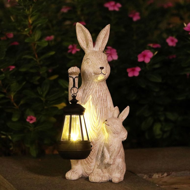 ガーデンライトLEDソーラーライト ソーラーパワー Solar Garden Statues Bunny Decor with LED Lights Valentines Day Decorations Outdoor Garden Rabbit Statue for Patio, Balcony, Yard, Lawn Ornament - Unique Housewarming Birthday Gifts fo 【並行輸入品】｜MJ-MARKET
