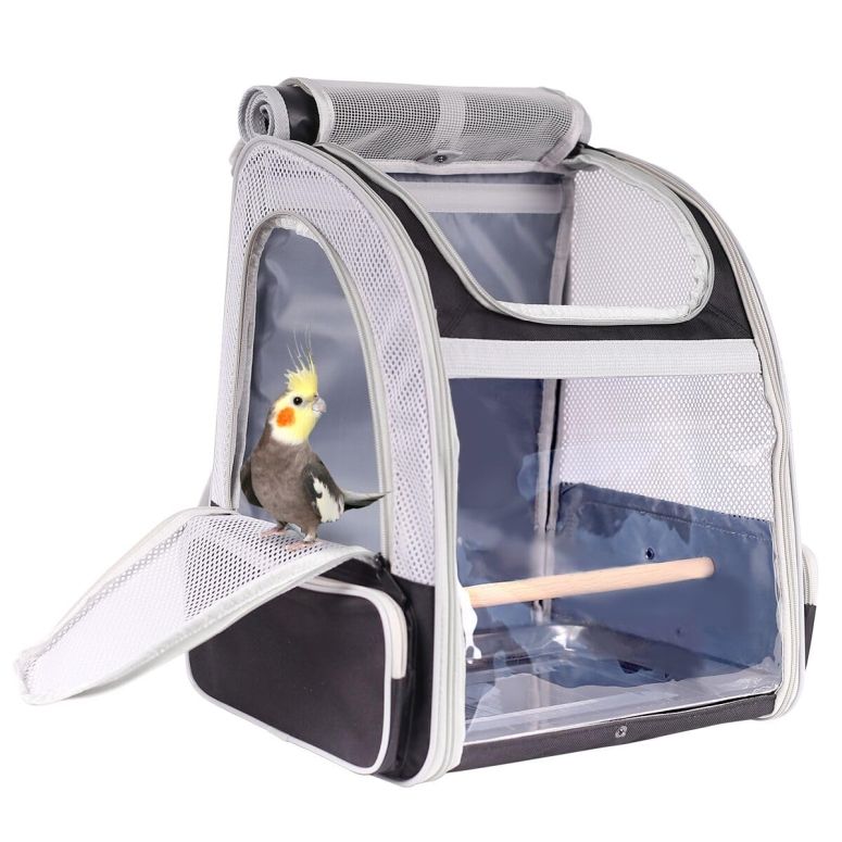 インコ 小鳥 バード トラベルキャリアー Bird Backpack Carrier with Stand Perch, Bird Travel Backpack for Hiking, Airline Approved Green Bird Backpack 【並行輸入品】