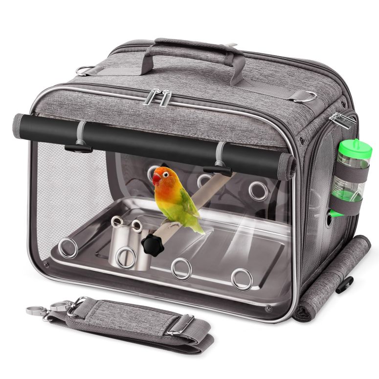 インコ 小鳥 バード トラベルキャリアー Suertree Bird Carrier Airline Approved, Travel Bird Cage with Indestructible Stainless Steel Mesh, Bird Travel Carrier Lightweight and Portable with Water Bottle and Bowl 【並行輸入品】