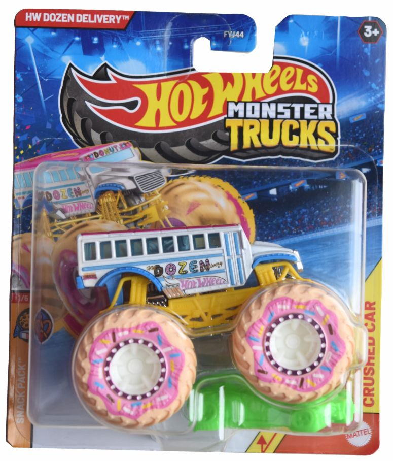 ホットウィール モンスタートラック Hot Wheels Monster Trucks HW Dozen Delivery, Snack Pack 1/6 Includes Crushed Car 【並行輸入品】|MJ-MARKET