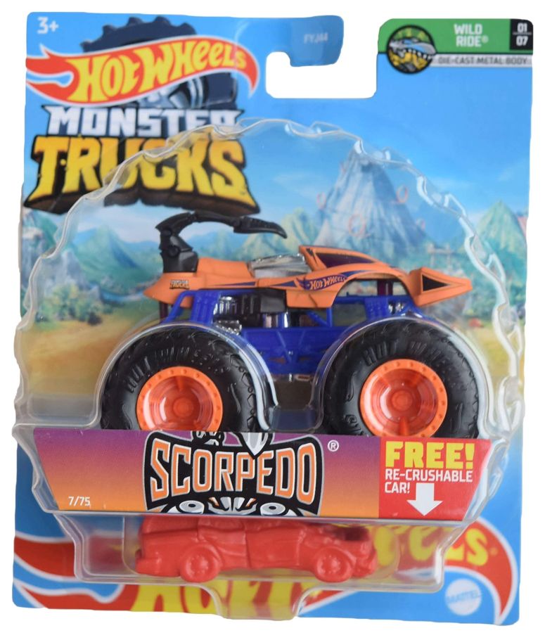 ホットウィール モンスタートラック Hot Wheels Monster Trucks Scorpedo, [Orange] 1:64 Scale Re-Crushable 7/75 【並行輸入品】｜MJ-MARKET