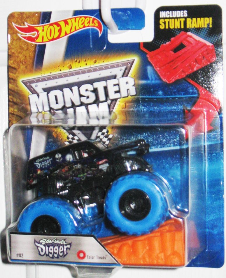 ホットウィール モンスタートラック Hot Wheels Monster Jam 2017 Color Treads Son-Uva Digger (Includes Stunt Ramp and Blue Tires) 1:64 Scale 【並行輸入品】｜MJ-MARKET