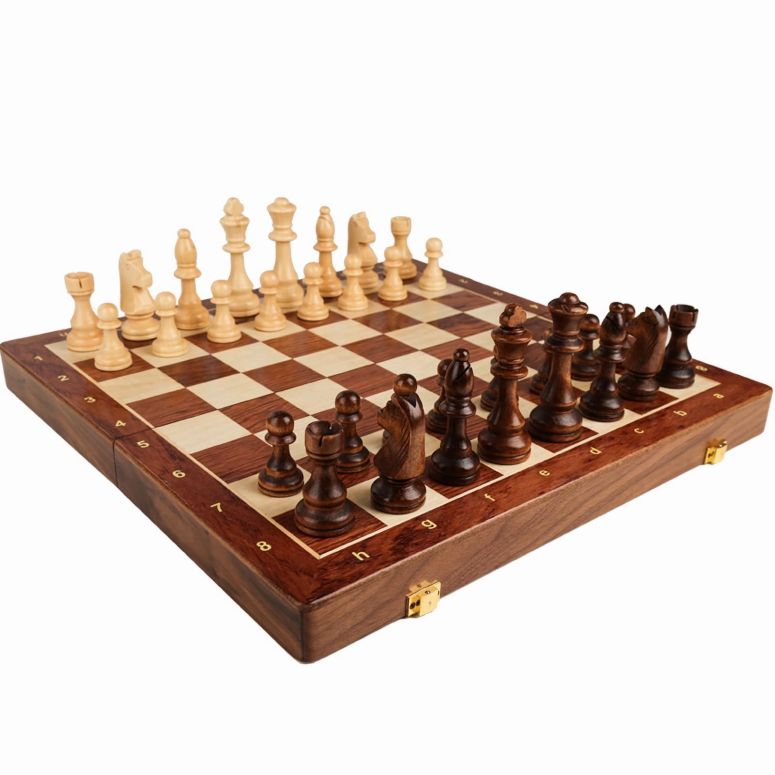 チェスセット 15'' Walnut Chess Set with Storage Board for Adults & Children, 2 Players 【並行輸入品】｜MJ-MARKET