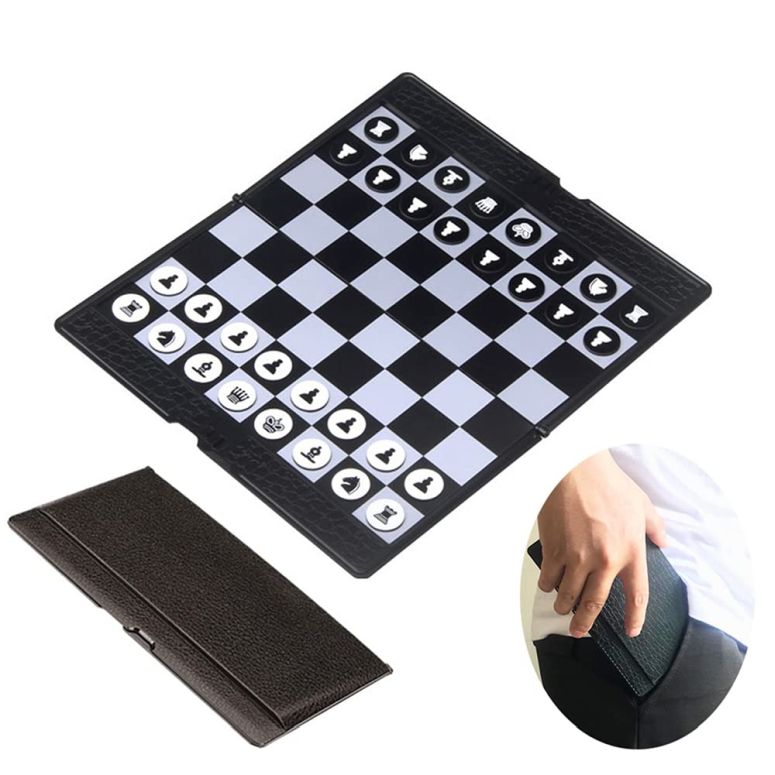 チェス仕かける KOKOSUN Mini Wallet Chess Set (7.9-Inch), Magnetic Travel Folding Chess Board Game, Educational Toys/Gift for Kids and Adults 【並行輸入品】 チェス-ファミリートイ・ゲーム