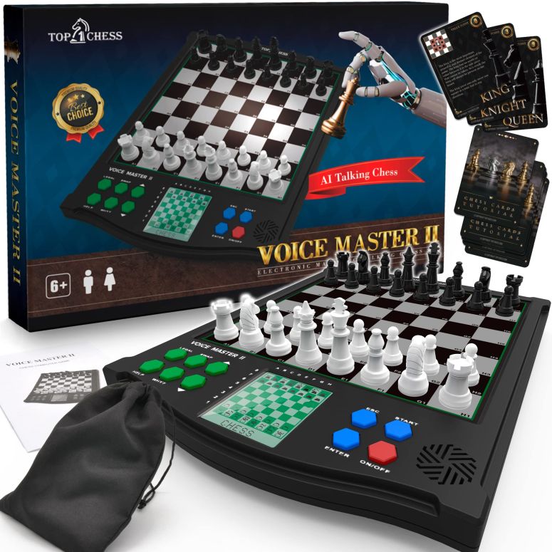 チェスセット TOP 1 CHESS Classic Voice Master Electronic Chess Set, Ages 6+, 1-2 Players, Improve Skills with Chess Games 【並行輸入品】｜MJ-MARKET