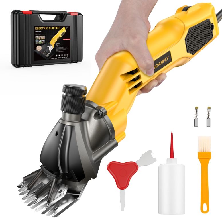 家畜用バリカン 羊 iproods Sheep Shears, 750W Professional Electric Sheep Clippers with 6 Speed, Farm Livestock Clippers Kit Suitable for Thick Coat An 家畜用バリカン 羊 ヤギ アルパカ 農場 馬用 ペット