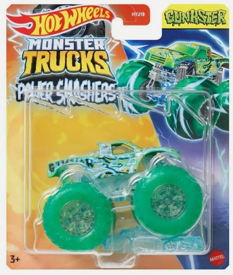 ホットウィール モンスタートラック Hot Wheels Monster Trucks New for 2024 1:64 Scale (Gunkster 3/7 Power Smashers) 【並行輸入品】