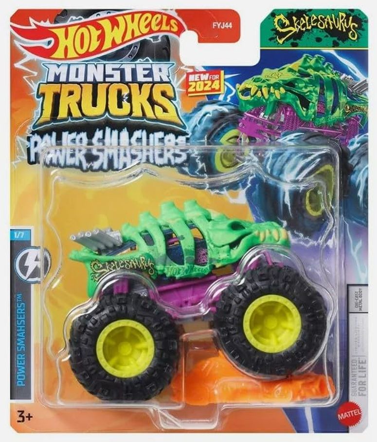 ホットウィール モンスタートラック Hot Wheels Monster Trucks New for 2024 1:64 Scale (Power Smashers Skelesaurus 1/7) 【並行輸入品】 8,625円