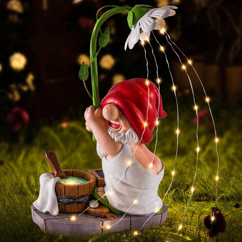 ガーデンライトLEDソーラーライト ソーラーパワー WINTS Garden Gnomes Outdoor Statue with Solar Lights,Bathing Large Funny Gnome Solar Garden Decorations for Lawn, Balcony, Yard,Patio Gnome Gifts for Mom 【並行輸入品】|MJ-MARKET