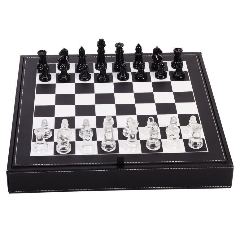 チェス仕かける Glass Chess Set Game, 2 Extra Queens, with 13.2\
