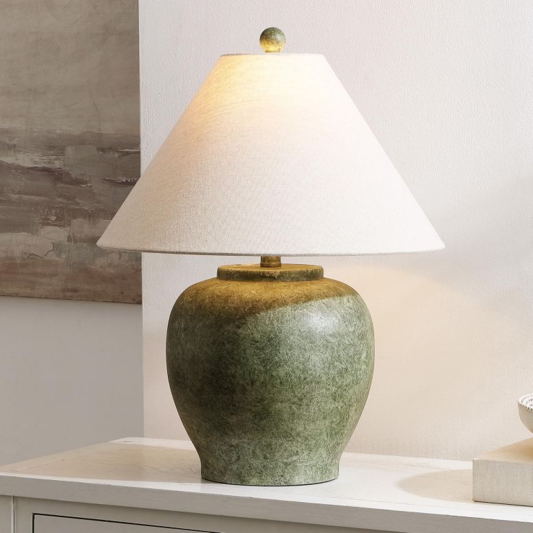 サファヴィヤ safavieh テーブルランプ サファビヤ サファヴィア SAFAVIEH Lighting Collection Dylan Antique Green Resin 22-inch Table Lamp (LED Bulb Included) 【並行輸入品】