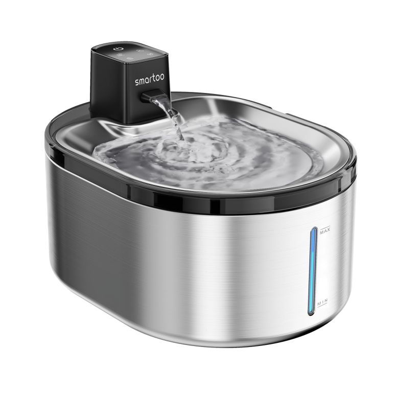 卓上 噴水 滝のオブジェ テーブルトップファウンテン インテリア噴水 Smartoo Wireless Cat Water Fountain Stainless Steel, 152oz/4.5L Cat Fountain Battery Operated, Cordless Pet Water Fountain for Cats & Dogs with Motion Sensor, Ultra Q 【並行輸入品】