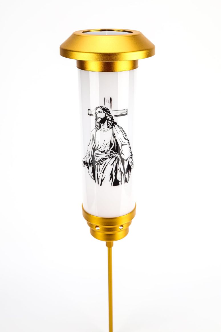 苑地ともし火LEDソーラーともし火 ソーラー力強さ OURMEMO Jesus Statue Outdoor Decor Solar Lights, Religious Garden Statue, Blessed Father Outdoor Figure for Home/Garden Decor, Gift for Men/Father (Jesus Christ Cross) 【並行輸入品】