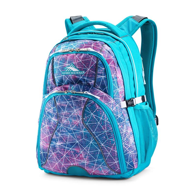 インコ 小鳥 バード トラベルキャリアー High Sierra Swerve Laptop Backpack, Sequin Facets/Bluebird/White, One Size 【並行輸入品】