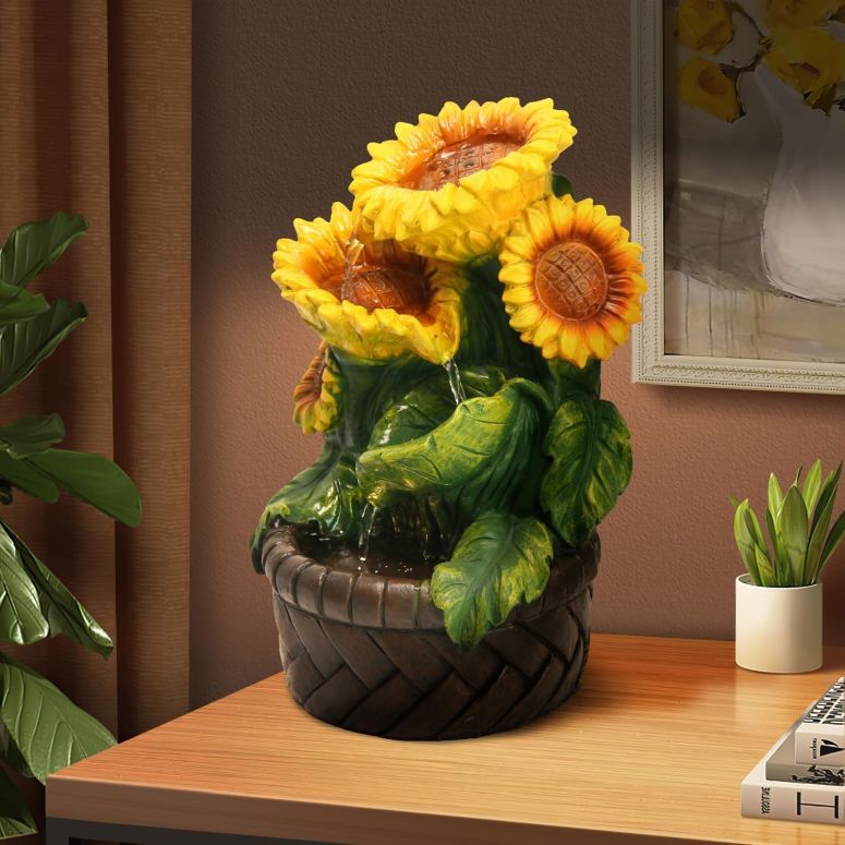 卓上 噴水 滝のオブジェ テーブルトップファウンテン インテリア噴水 YOQUATE Tabletop Waterfall Fountain Indoor Themed Coral Seashell Tabletop Water Fountain Meditation (Sun) 【並行輸入品】