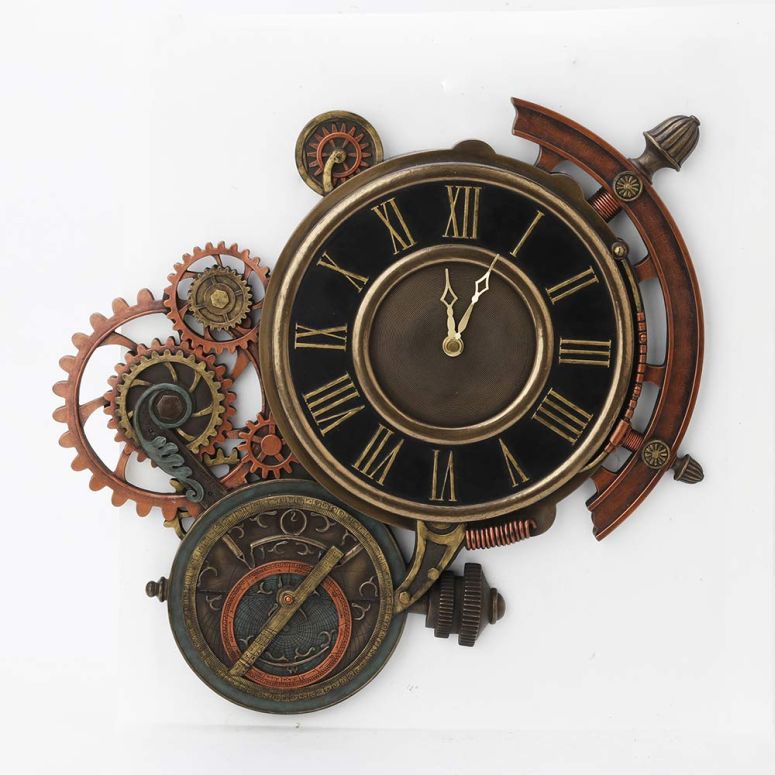 飾り付け時辰儀 かっこ良い Veronese Design Mechanical Steampunk Astrolabe Star Tracker Wall Clock 17 Inch Bronze 【並行輸入品】 インテリア・寝具・収納-掛け時計