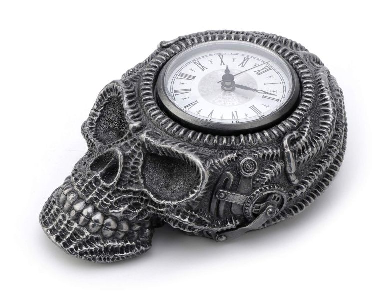 壁掛け時計 おしゃれ Veronese Design Steampunk Cold Cast Pewter Xeno Flat Skull Wall Clock 【並行輸入品】|MJ-MARKET