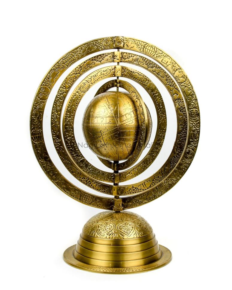 日晷儀 Nagina International Decorative Hanging \u0026 Standing Solid Antique Brushed Brass Armillary Sphere | Nautical Antique Globes | Vintage Decor Ornaments (Standing Multi Armillary) 【並行輸入品】