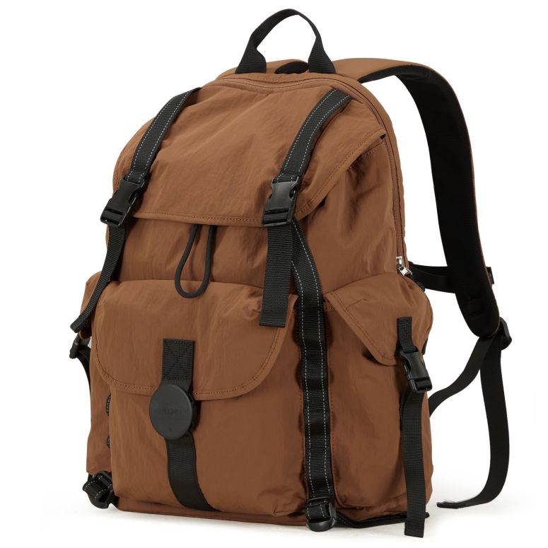 インコ 小鳥 バード トラベルキャリアー mixi Travel Backpack for Women Men, 18 Inch Carry On Laptop Backpack Flight Approved fits 16'' Laptop, Lightweight Waterproof Hiking Backpack Travel Outdoor Business Casual Daypack, Brown 【並行輸入品】