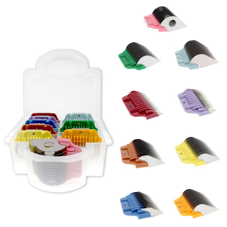 ペットバリカン Bucchelli 9 Wide Hair Clipper Guard Attachment Set Fits for A5 Type Blade with Colorful Coded System| Extra Long Stainless Steel Blade for Professional Stylists (Set of 9) 【並行輸入品】｜MJ-MARKET