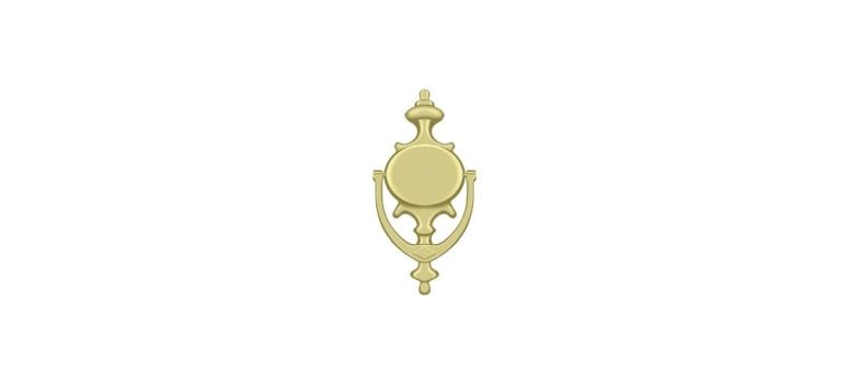 ドアノッカー Deltana DK854U3 Door Knocker, Imperial, Bright Brass Finish 【並行輸入品】