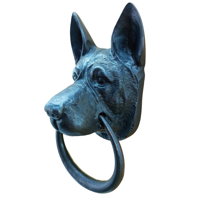 部屋の入り口ラッパー Anatolica German Shepherd Dog Door Knocker, 6.5 inches,Solid Brass, UnlacqueredFinish (Black Oxide) 【並行輸入品】