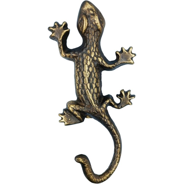 部屋の入り口ラッパー Anatolica Brass Gecko Door Knocker, 6.5 inches, Lizard Frontdoor Ornament, Reptile Decor (Antique Bronze) 【並行輸入品】