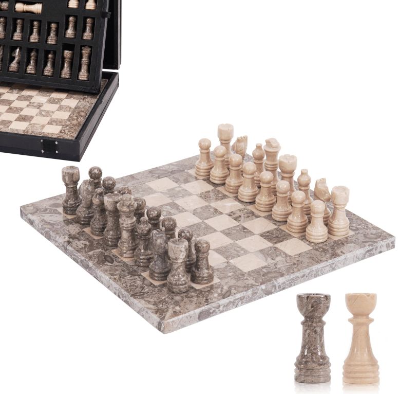 チェスセット Marble Chess Set 10 Inch Handmade Oceanic & Verona Board Game with Storage Box, Classic Travel Chess Set for Adults with Pieces & 2 Extra Queens, Elegant Gift & Home D?cor 【並行輸入品】