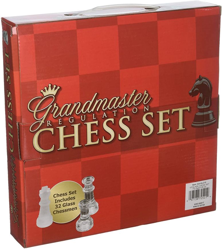 チェスセット The Dreidel Company Elegant Glass Chess Set, Board Games, Great for Prizes (10\
