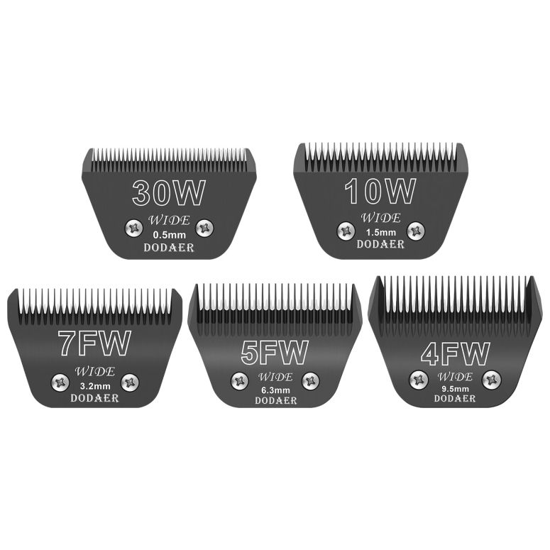 ペットバリカン DODAER 30W+10W+7FW+5FW+4FW Wide Blades for Dog Grooming,Compatible with Andis,Oster A5,Wahl km10 Clippers,Cutting Length 1/50" to 3/8",5 Pack(Black) 【並行輸入品】｜MJ-MARKET
