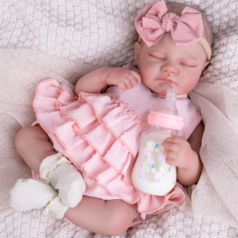 臨床仕立て上げる 写実的 もの言う花お人形さん 新生児あやつり人形 Aori Reborn Baby Dolls Girl 20\u0027\u0027 Realistic Sleeping Newborn - Lifelike Poseable Vinyl Baby Doll with Feeding \u0026 Outfit Set - Weighted Body for Cuddling, Gift for Collectors \u0026 Kids 3+ 【並行輸入品】