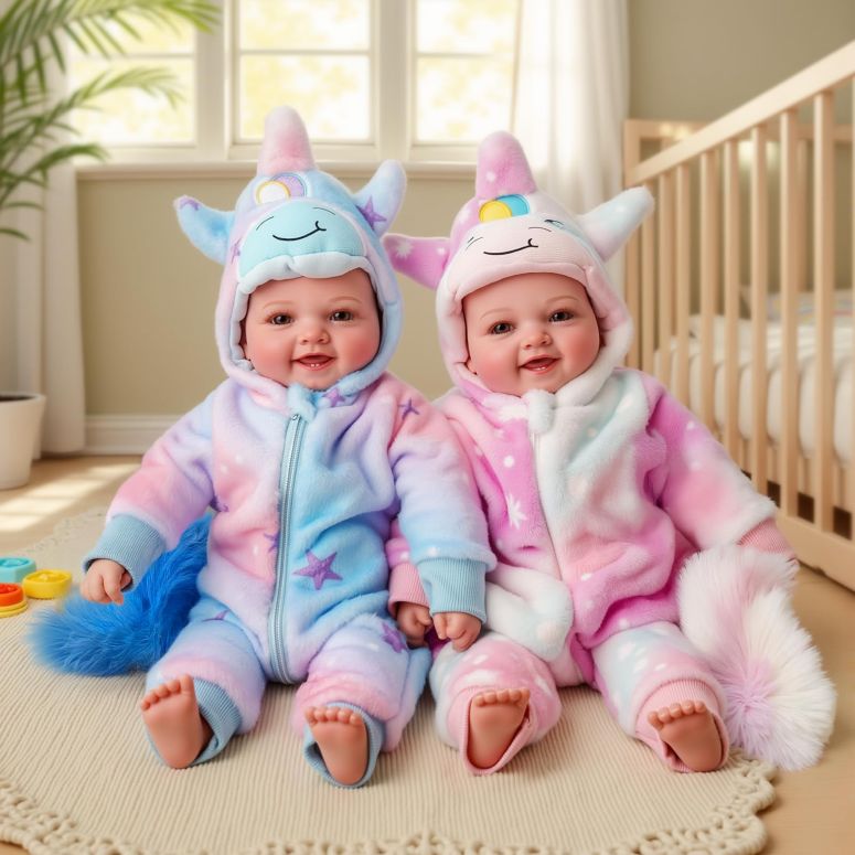 臨床教育 リアル ベビードール 新生児人形 BABESIDE Baby Dolls Twins - 17'' Cute Soft Body Realistic Newborn Twin Dolls Real Life Baby Girl and Boy with Accessories for 3+ Year Old Kids Gifts, Pretend Play, Collection 【並行輸入品】