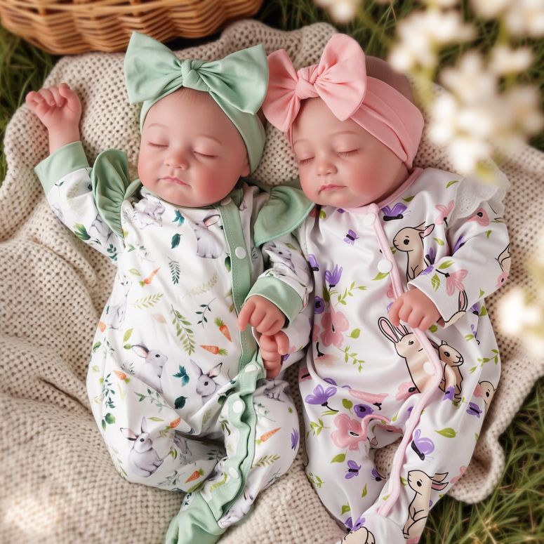 臨床受けつたえる 写実的 もの言う花お人形さん 新生児あやつり人形 BABESIDE Lifelike Reborn Baby Dolls Twins, 20 inch Realistic Newborn Boy Girl Soft Vinyl Real Life Baby Dolls Sleeping with Clothes and Toy Gift for Kids Age 3+ 【並行輸入品】